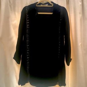 Brand New Johnny Was black velvet with lace detail tunic XS
